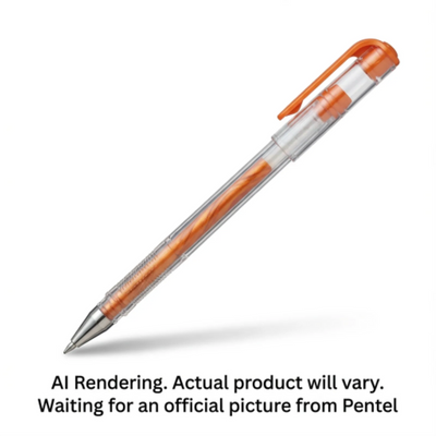 Pentel Hybrid Dual Gel Roller Pen 1.0mm Orange+Metallic Yellow Ink (K110-DF)