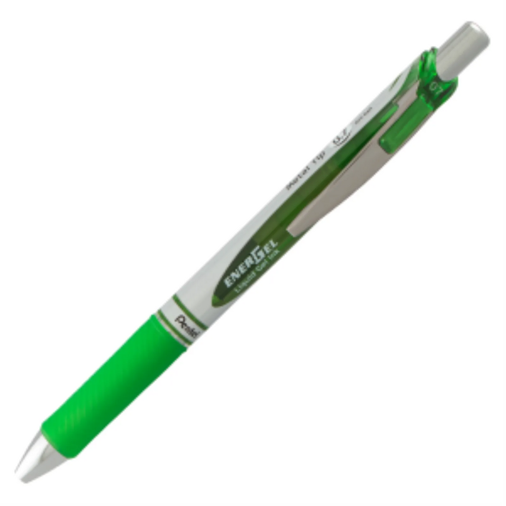 EnerGel Retractable Gel Roller, (0.7mm) Metal Tip, Lime Green Ink