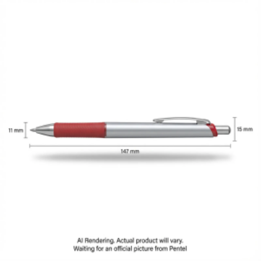 EnerGel Retractable Gel Roller, (1.0mm) Metal Tip, Red Ink
