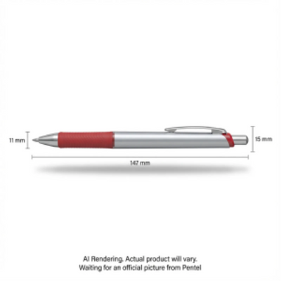 Pentel EnerGel Retractable Gel Roller 1.0mm Metal Tip Red Ink (BL80-B)