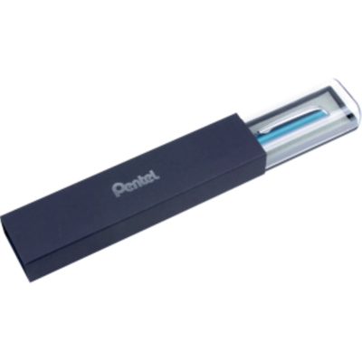 Pentel EnerGel Retractable Gel Pen 0.7mm Sky Blue Metal Body Black Ink Gift Case (BL2007S-AE1)