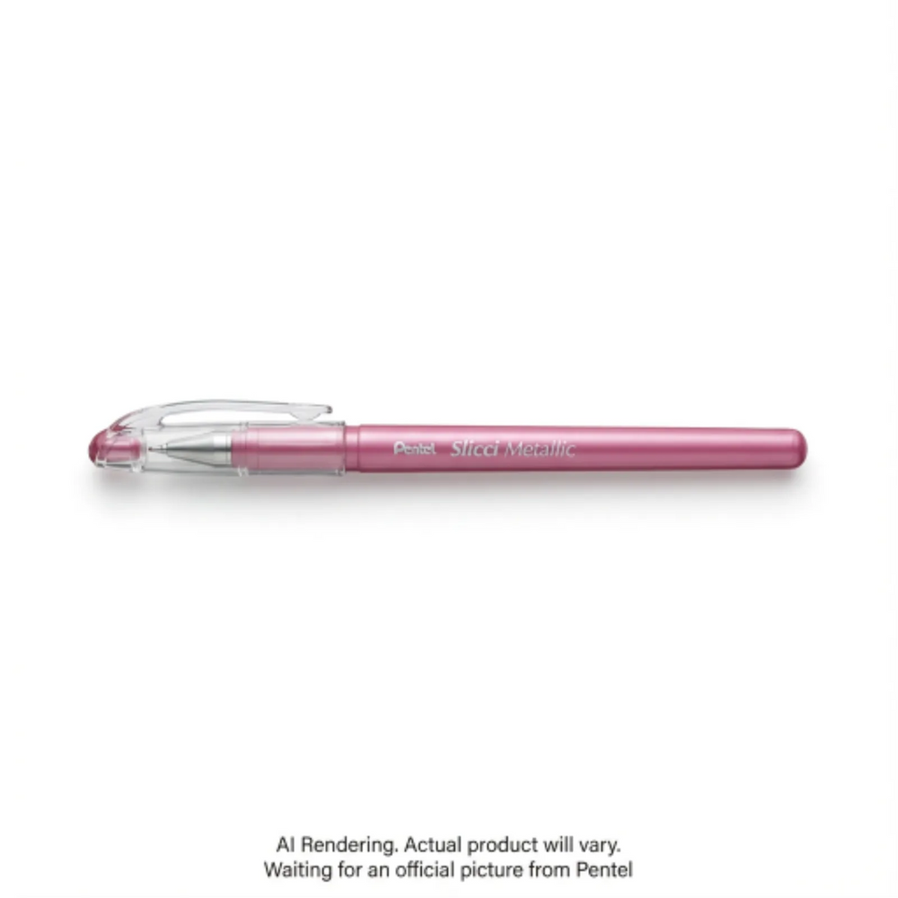 Pentel Arts Slicci Metallic (0.8mm) Needle Tip Med Gel Pen Pink Metallic Ink