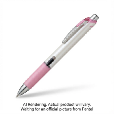 Pentel EnerGel Pearl Gel Pen 0.7mm Metal Tip Pink Accent Black Ink (BL77PWP-A)