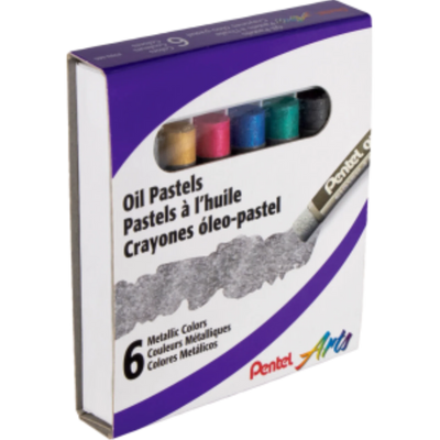 Pentel Arts Metallic Oil Pastels 6 Colour Set (PHN-M6)