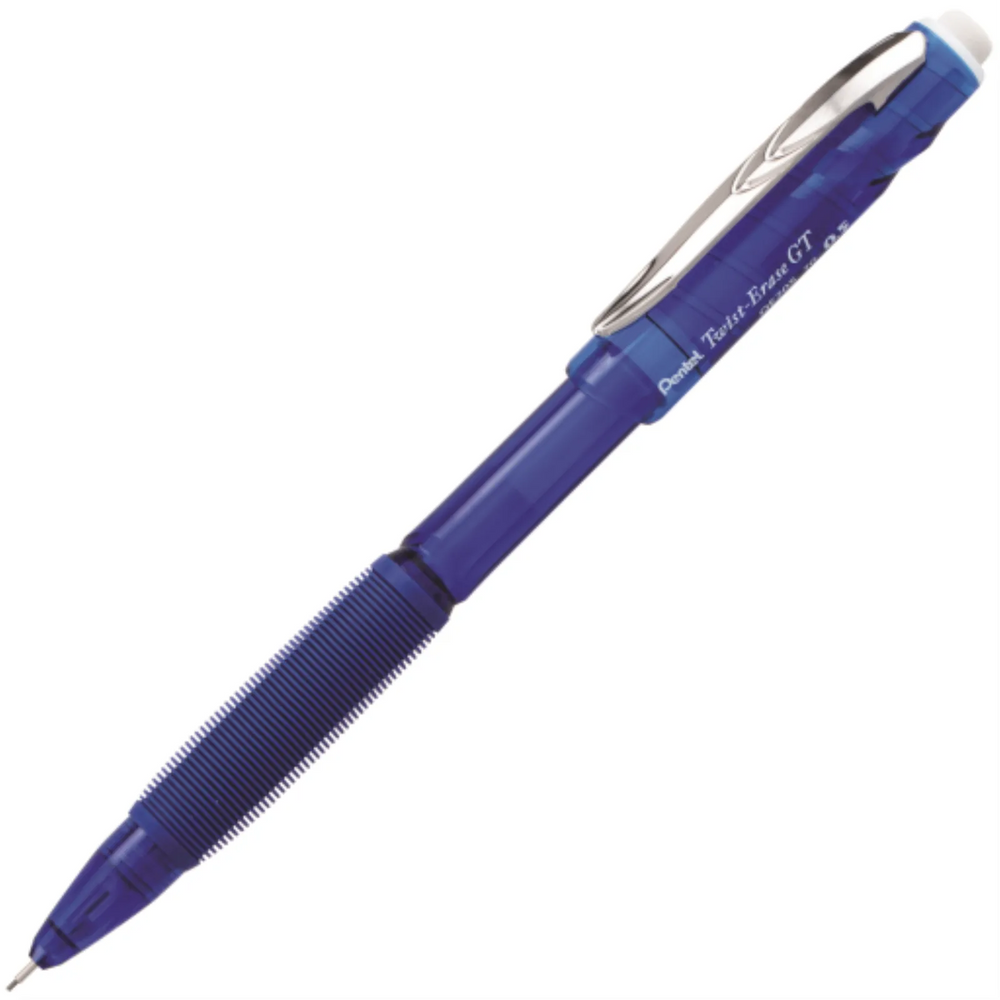Twist-Erase GT (0.5mm) Retractable 1-Click Mechanical Pencil, Transparent Blue Barrel