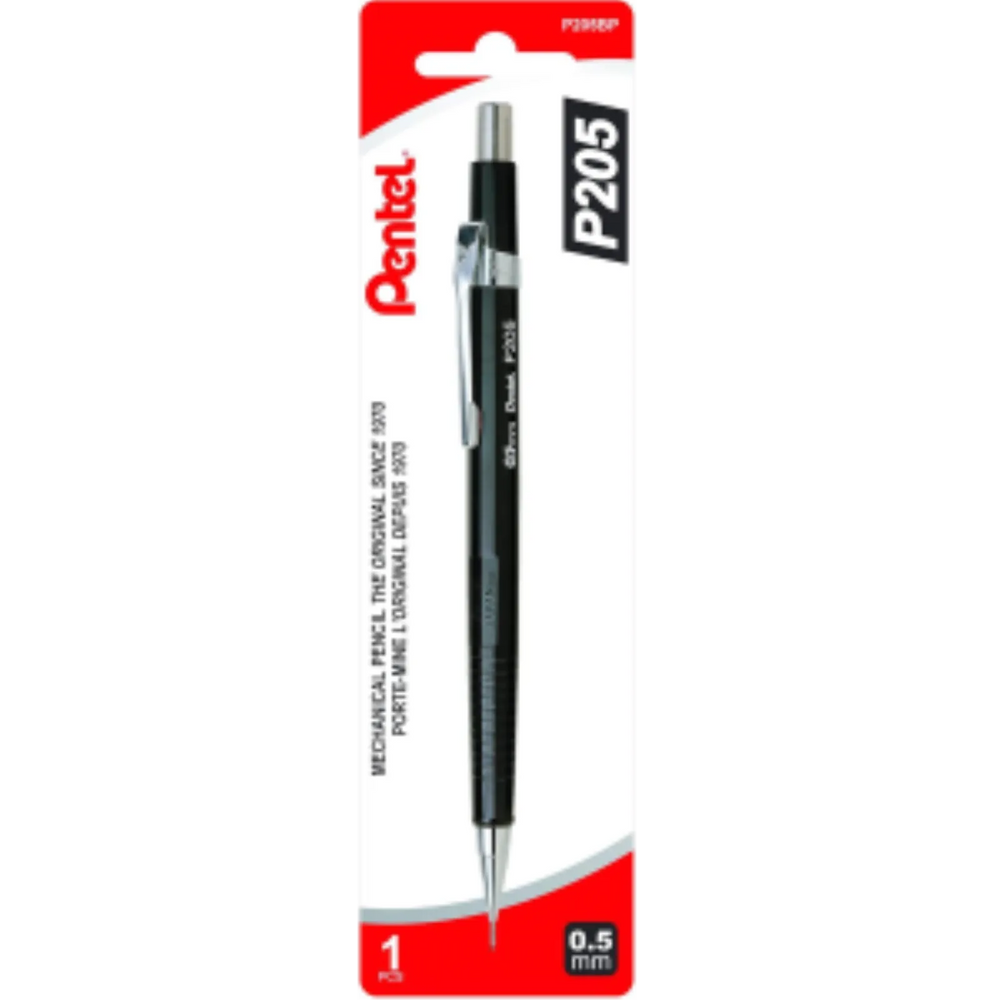 P200 Mechanical Pencil (0.5mm) 1PC Pack, Black Barrel