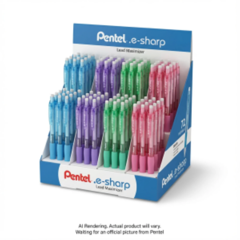 .E-Sharp Mechanical Pencil (0.5mm), (0.7mm) Open Stock Display 72PCS, English