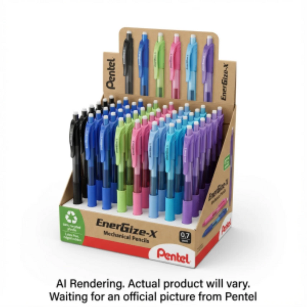 EnerGize-X Mechanical Pencil, (0.7mm) Assorted Colours, Open Stock Display, 72PCS