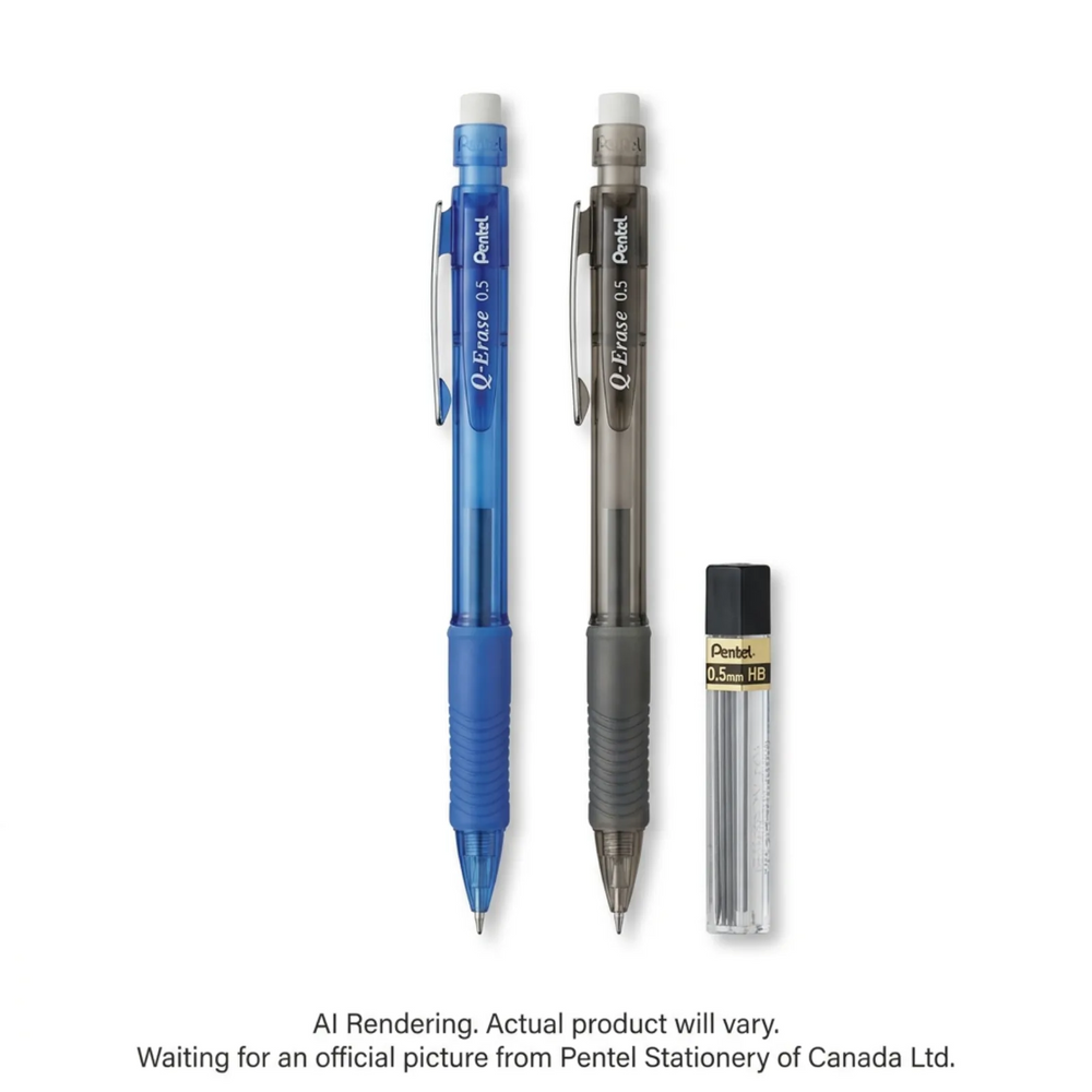 Pentel Q-Erase 0.5mm Assorted Set 2 Pencils and Refill Leads