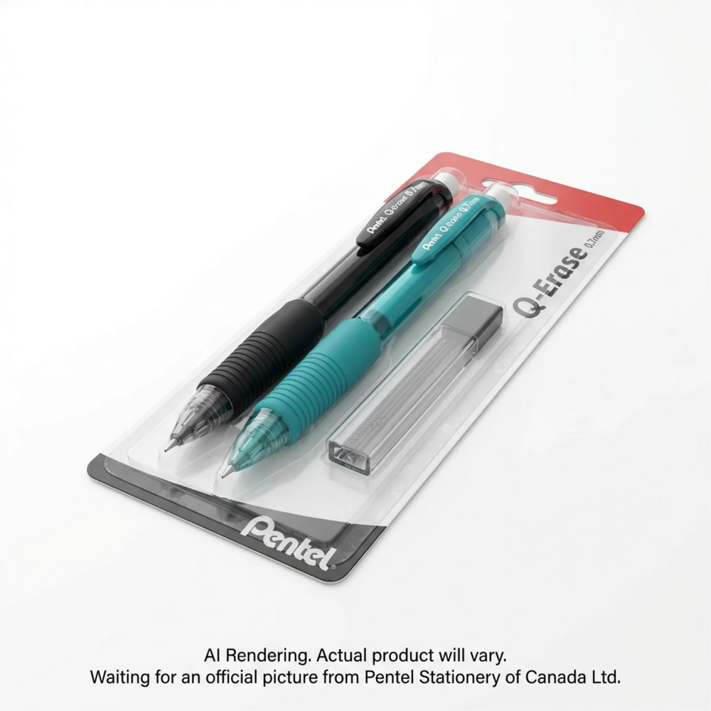 Pentel Q-Erase 0.7mm Assorted Set 2 Pencils and Refill Leads