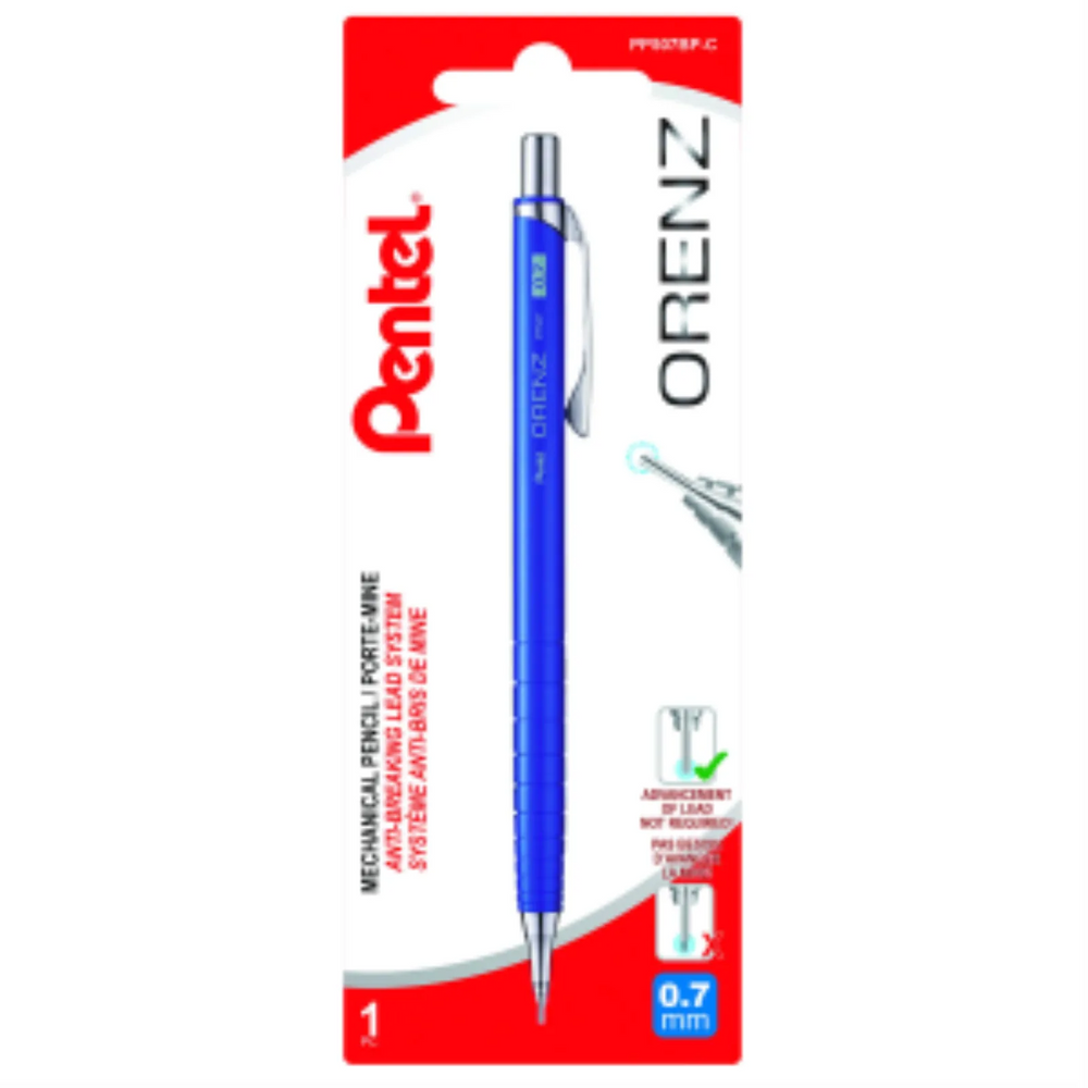 Orenz Retractable Mechanical Pencil (0.7mm) 1PC Pack, Blue Barrel