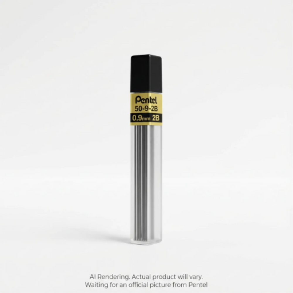 Super Hi-Polymer Lead Refill (0.9mm), 2B, 15 Leads per Tube