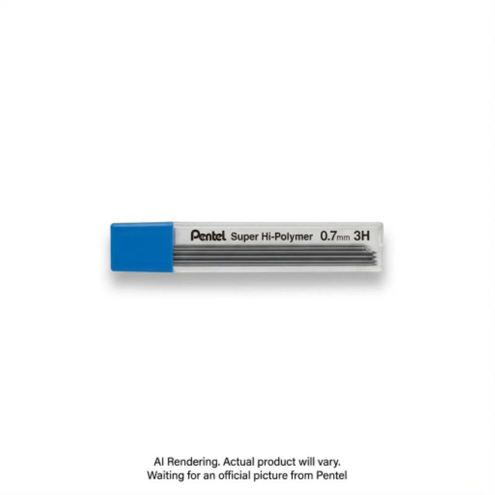 Super Hi-Polymer Lead Refill (0.7mm), 3H, 12 Leads per Tube