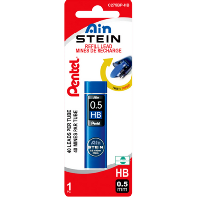 Pentel Ain Stein Lead Refill (0.5mm), HB, 40 Leads per Tube, 1PC Pack (C275BP-HB)