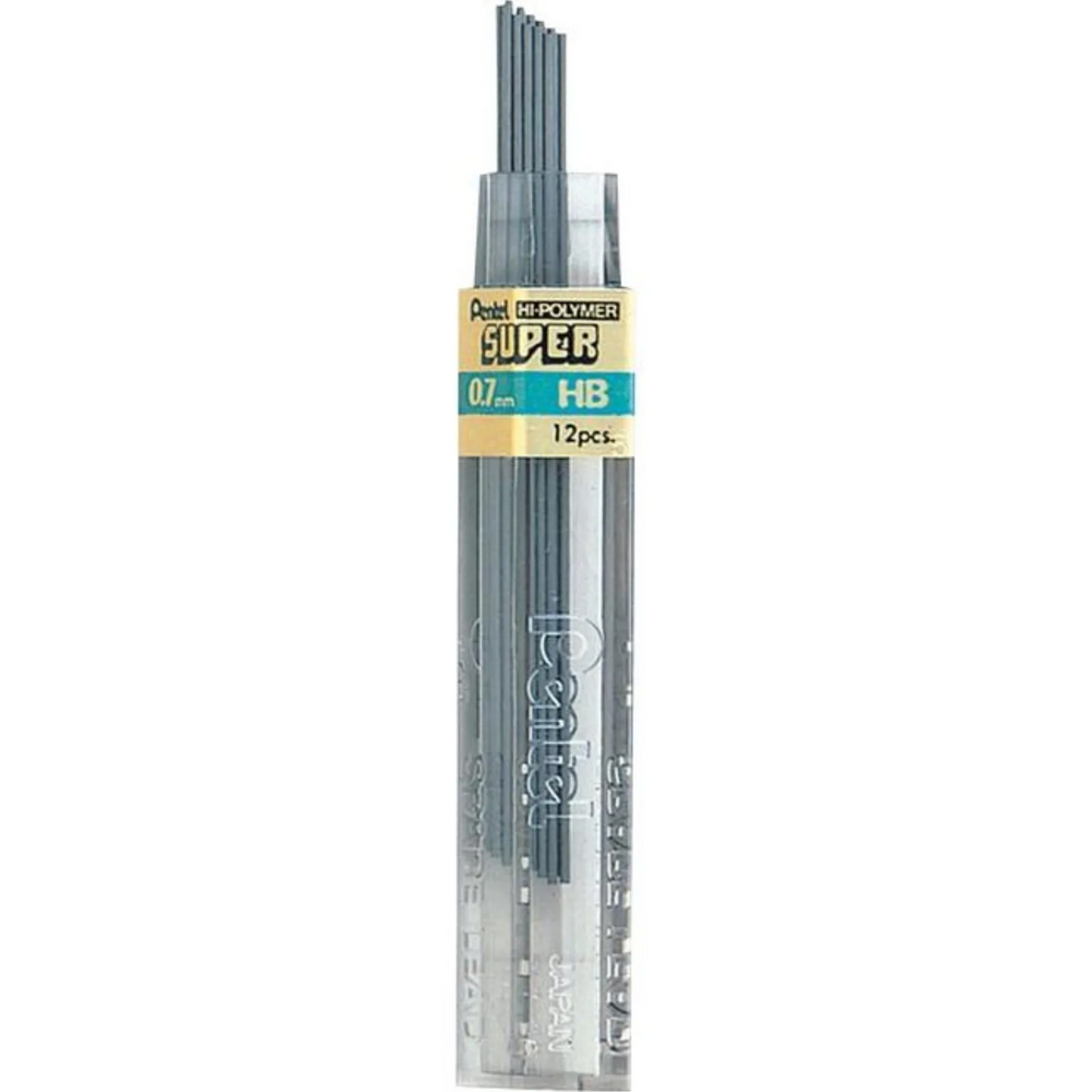 Super Hi-Polymer Lead Refill (0.7mm), HB, 12 Leads per Tube