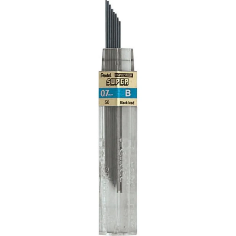 Super Hi-Polymer Mines de Recharge (0,7mm), B, 12 pcs/Tube