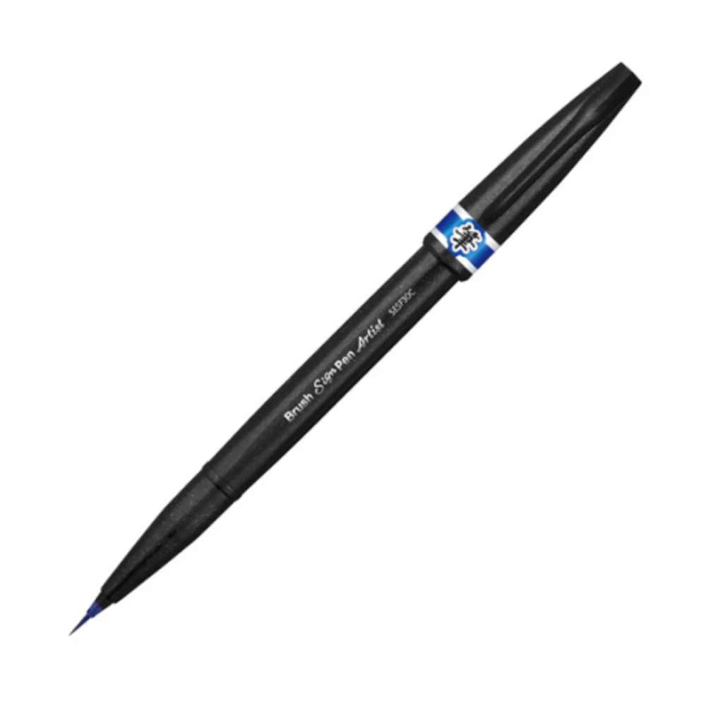Pentel Arts Brush Sign Pen Artist, Ultra Fine Brush Tip, Blue Ink