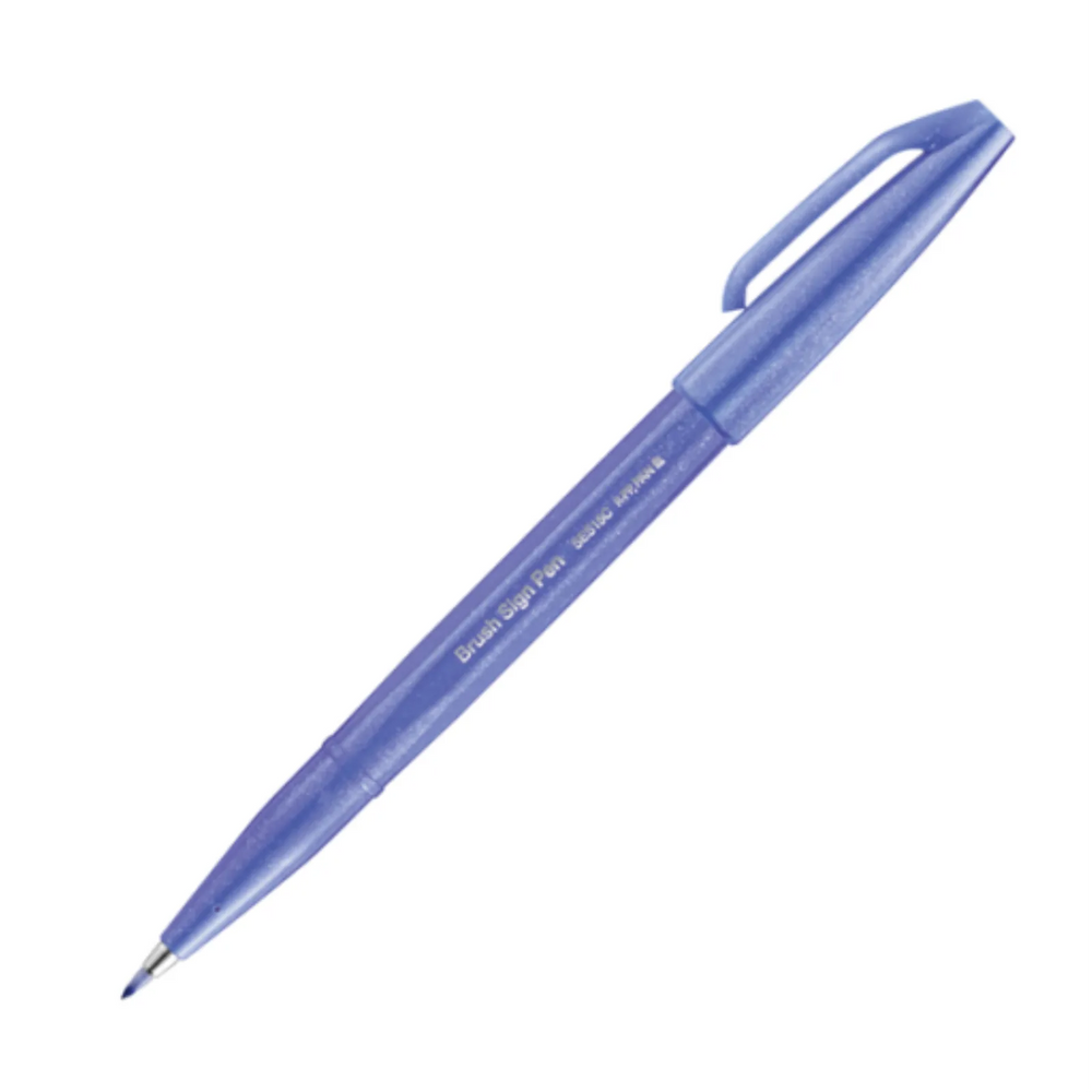 Pentel Arts Brush Sign Pen, Flexible Brush Tip, Blue Violet Ink
