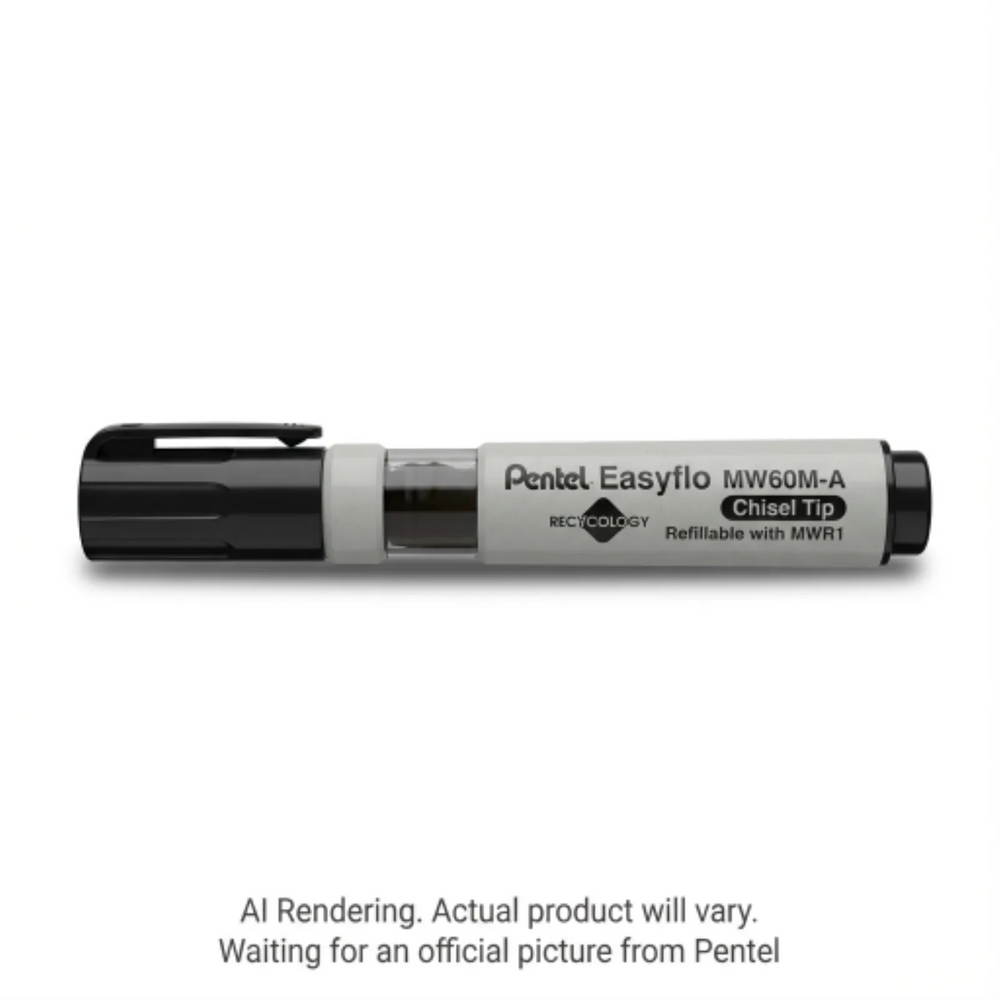 Easyflo White Board Marker, Chisel Tip (1.3/5.2mm), Black Ink