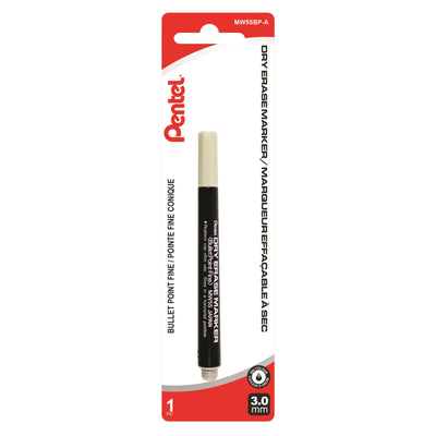Pentel Dry Erase Marker 3.0mm, Black Ink (MW5SBP-A)