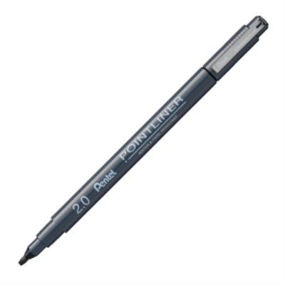 Pentel Arts Pointliner Calligraphy Pen 2.0mm Black Ink (S20P-C20A)