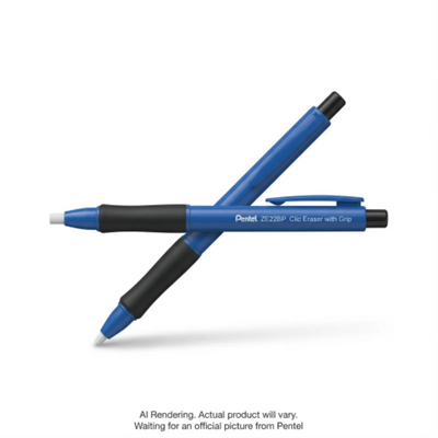 Pentel Clic Eraser, Assorted Colours, 1PC Pack (ZE22BP)