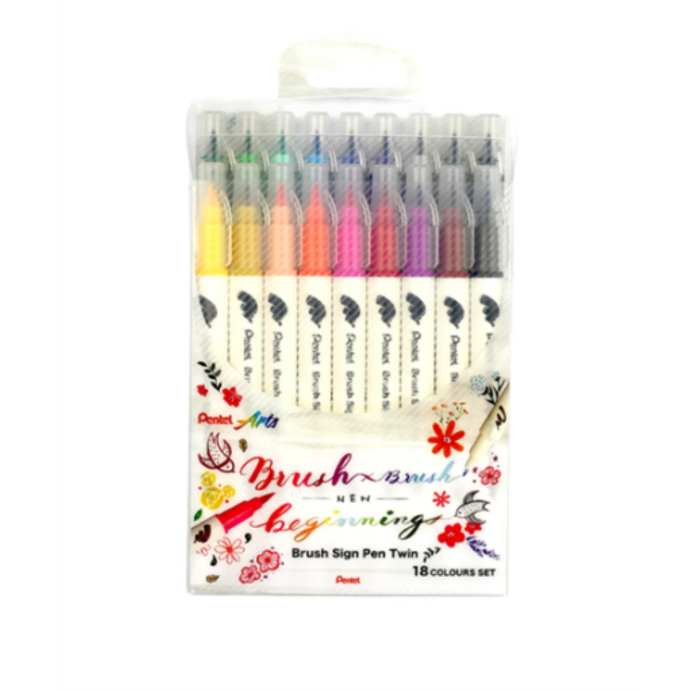 Brush Sign Pen Twin 18 Colour Set