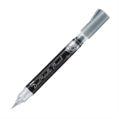 Pentel Dual Metallic Brush Pen Silver (XGFH-DZ)