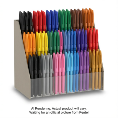 Pentel Brush Sign Pen Open Stock Display 120PCS (SES15C-10EFP-12COL)