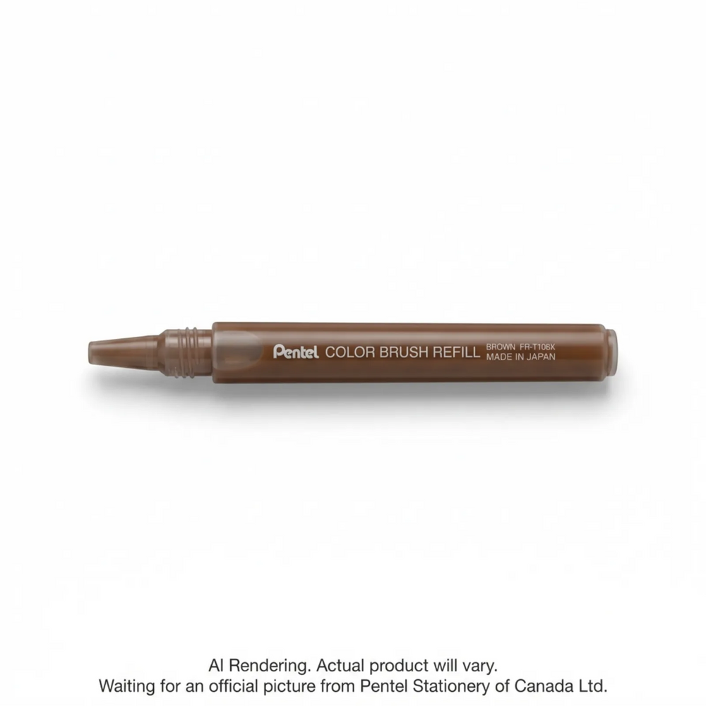 Pentel Arts Brush Pen Refill, Brown