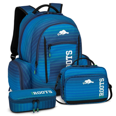 Roots 3Pcs Stripe Print Backpack Set (RTS5923190)