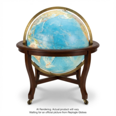 Replogle Globes Diplomat 32" Blue Illuminated Floor Globe (65325)