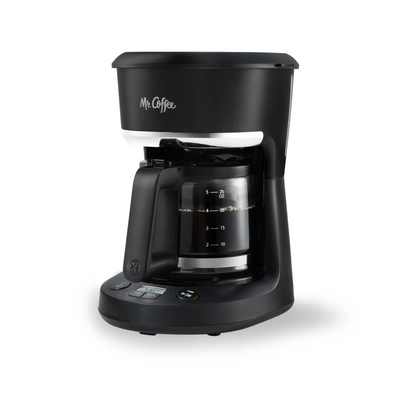 Mr. Coffee 5-Cup Programmable Coffee Maker, 25 oz. Mini Brew, Space-Saving Coffee Machine, Black