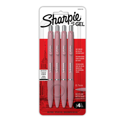 Sharpie S-Gel Fashion Barrel Gel Pens Medium Point, Black Ink, 4 Count (2226122)