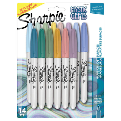 Sharpie Permanent Markers, Mystic Gem Complete Collection, Fine Point, Assorted Colours, 14 Count (2142705)