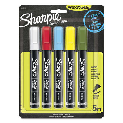 Sharpie Chalk Markers Wet Erase Assorted Colours, 5 Count (2103011)
