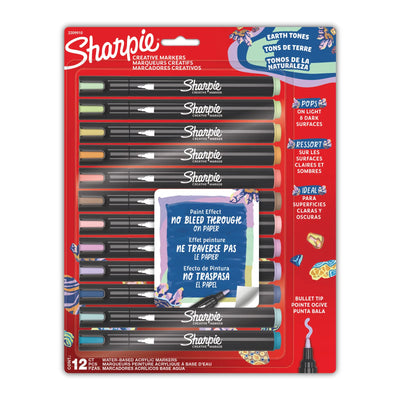 Sharpie Creative Markers Earth Tones Bullet Tip Assorted Colours 12 Count (2209910)