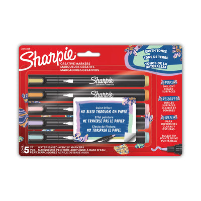 Sharpie Creative Markers Earth Tones Bullet Tip Assorted Colours 5 Count (2213328)
