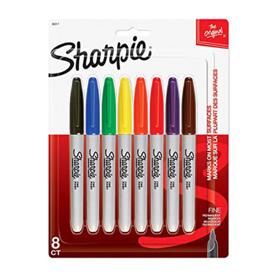 Sharpie Permanent Markers Fine Point Assorted Colours 8 Count (30217PP)