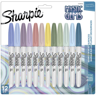 Sharpie Permanent Markers, Mystic Gem Special Edition, Fine Point, Assorted Colours, 12 Count (2136729)