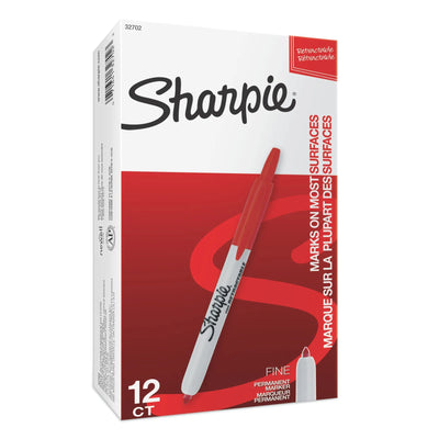 Sharpie Retractable Permanent Marker, Fine Point, Red (32702)