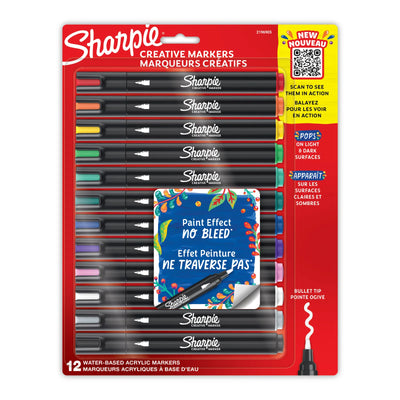 Sharpie Creative Markers, Bullet Tip, Assorted Colours, 12 Count (2196905)