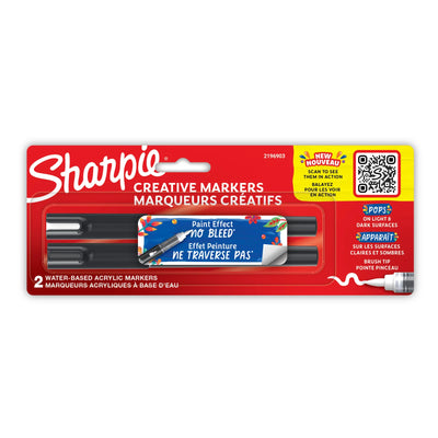 Sharpie Creative Markers, Brush Tip, Assorted Colours, 2 Count (2196903)