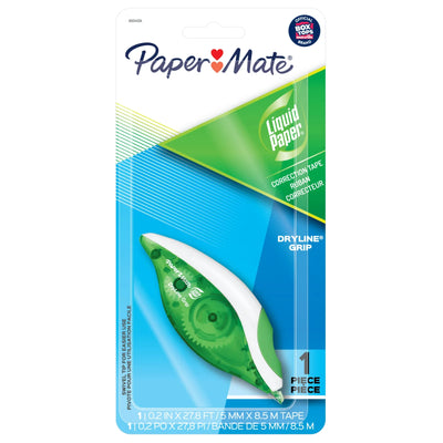 Paper Mate DryLine Grip Correction Tape, Green Dispenser (660415K)
