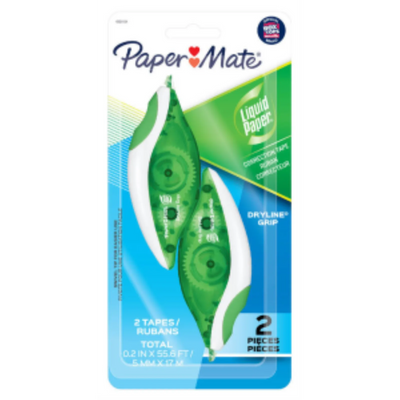 Paper Mate DryLine Grip Correction Tape 2 Count Pack (662415K)