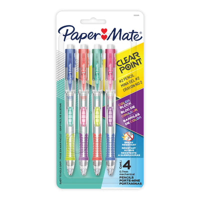 Paper Mate Clearpoint Mechanical Pencil, Break-Resistant, HB #2 Lead (0.7mm), 4 Count (2223474)