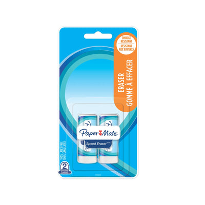 Paper Mate Speed Eraser, Smudge-Resistant and Latex-Free, 2 Count (70823)