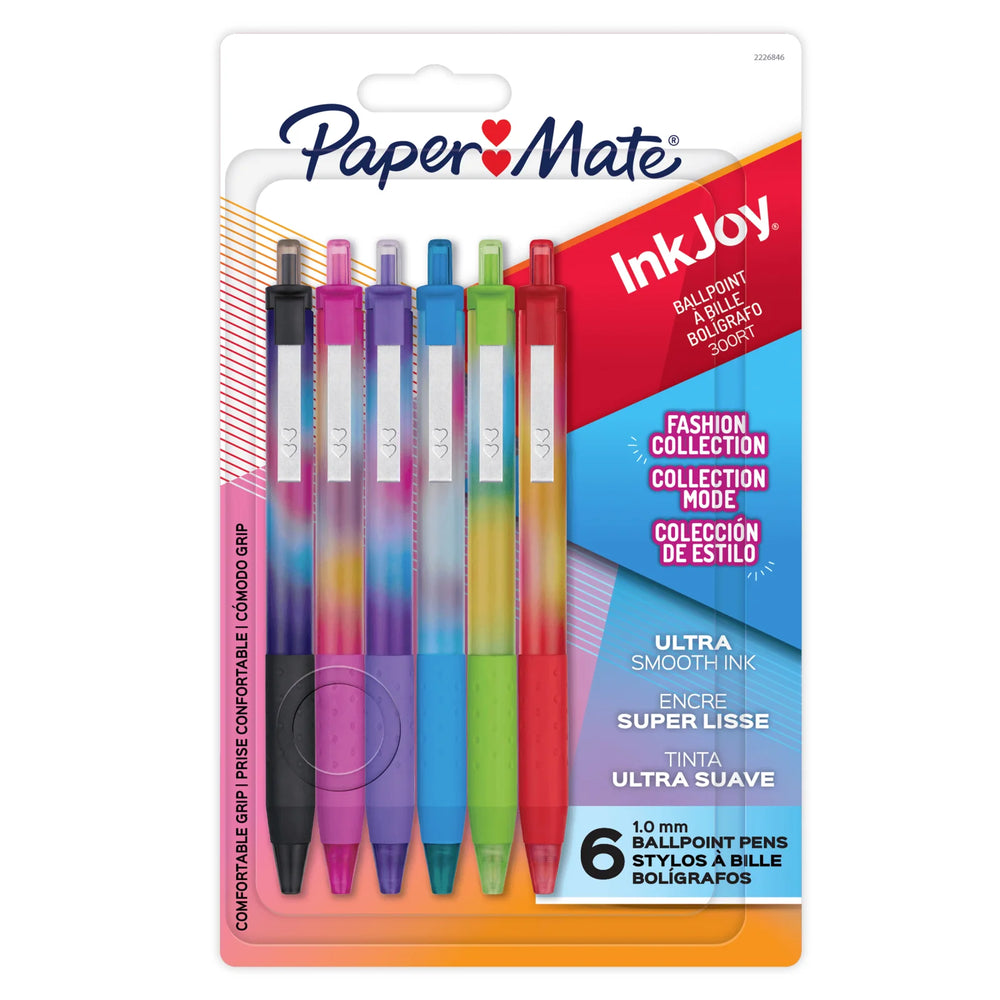 Paper Mate InkJoy 300RT Ballpoint Pens, Colourful Pens with Fashion Wraps, Retractable, Medium Point, Assorted Colours, 