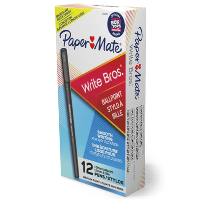 Paper Mate Write Bros. Black Ink Pen, Medium Point (3331131C)