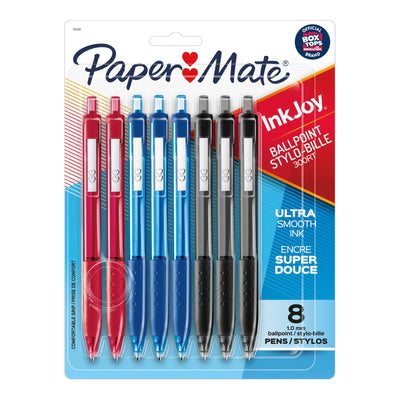Paper Mate InkJoy 300RT Retractable Ballpoint Pens, Medium Point, Assorted, 8 Count (1945918)